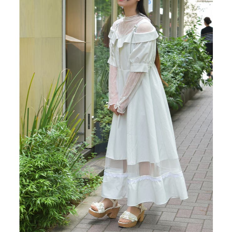 オフショル風ストライプワンピース | axes femme | 詳細画像8 