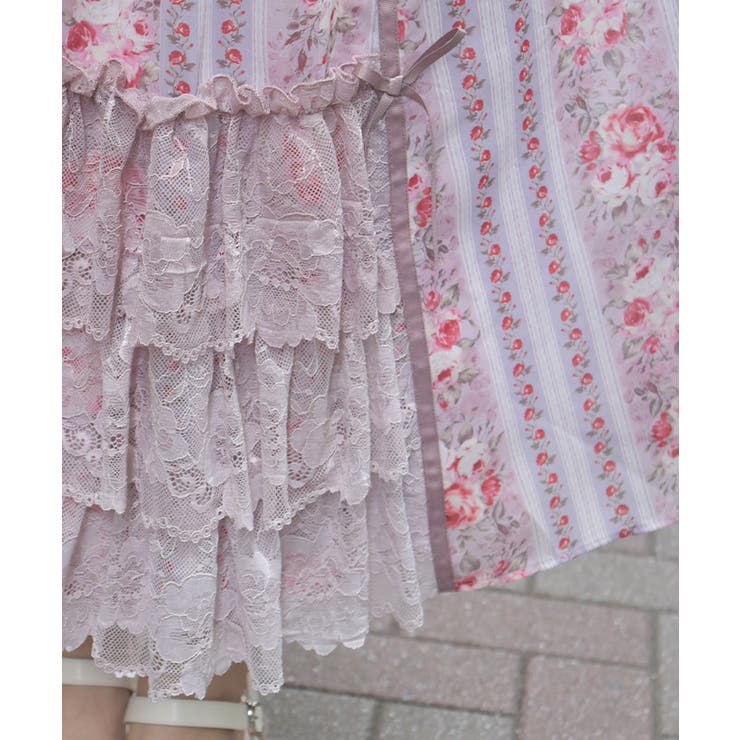 axes femme カントリーローズワンピースピンク Fサイズ 中古品 カントリーローズワンピース[品番：IGAW0006526]｜axes femme