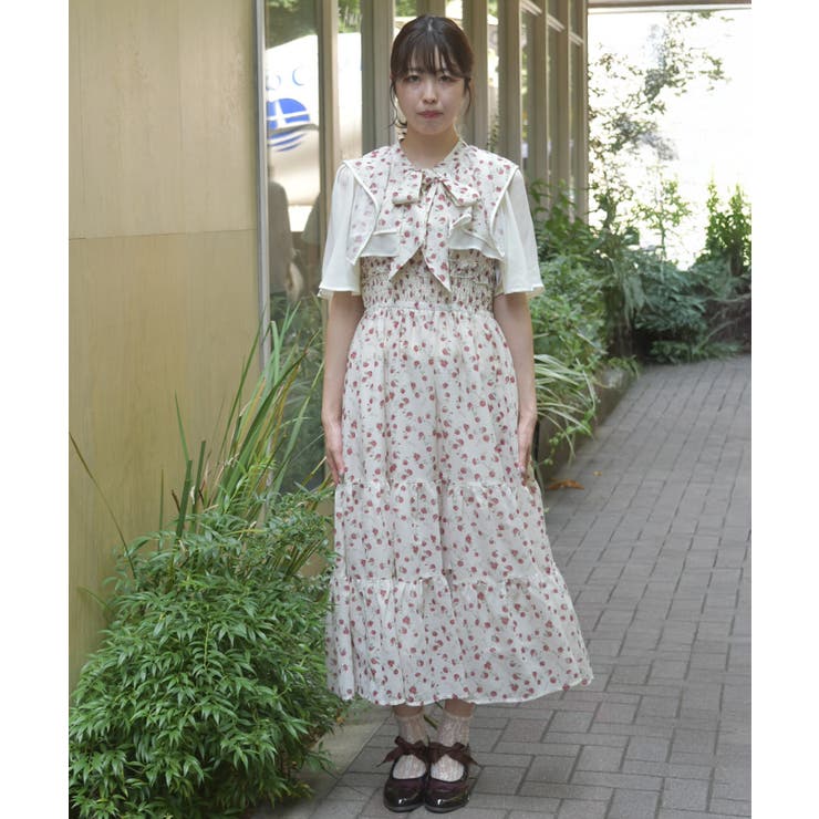 小花柄ブラウス×ワンピースセット | axes femme | 詳細画像4 