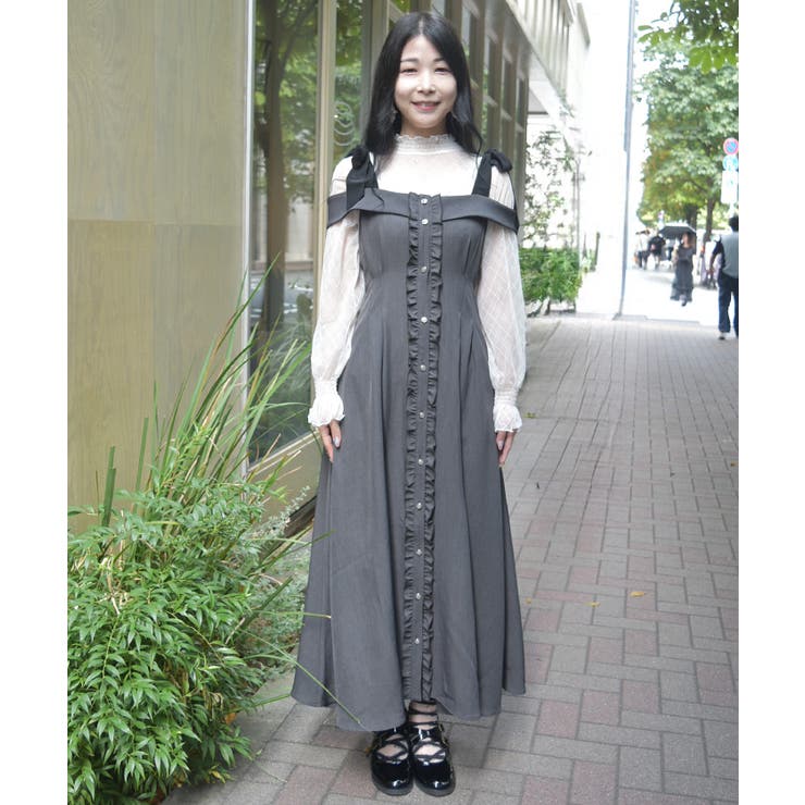 ショルダーリボンワンピース[品番：IGAW0006814]｜axes femme