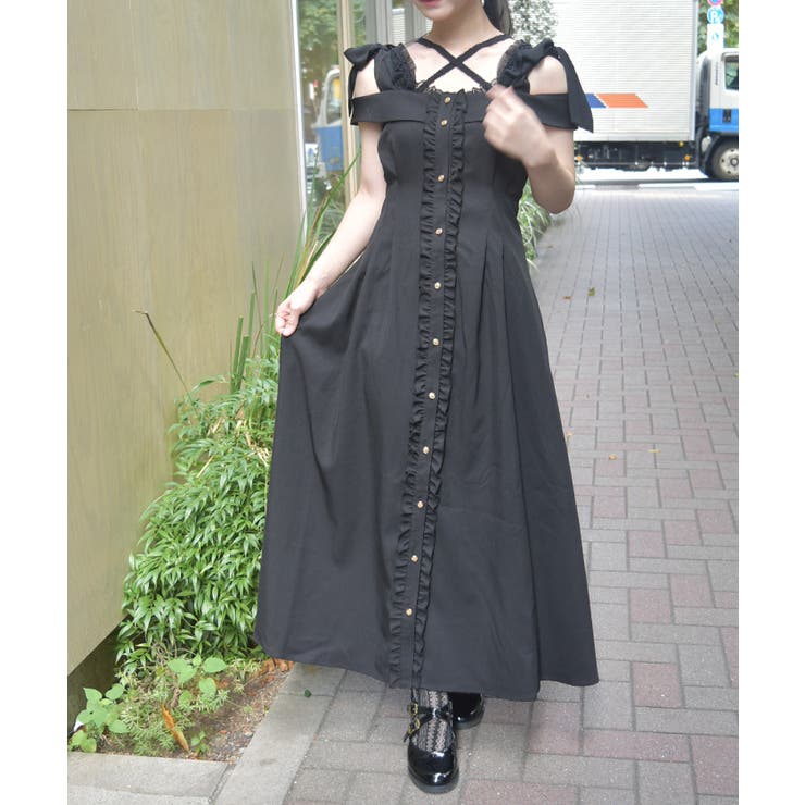 ショルダーリボンワンピース[品番：IGAW0006814]｜axes femme