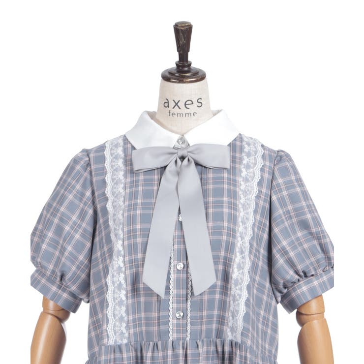 丸襟チェックワンピース | axes femme | 詳細画像18 