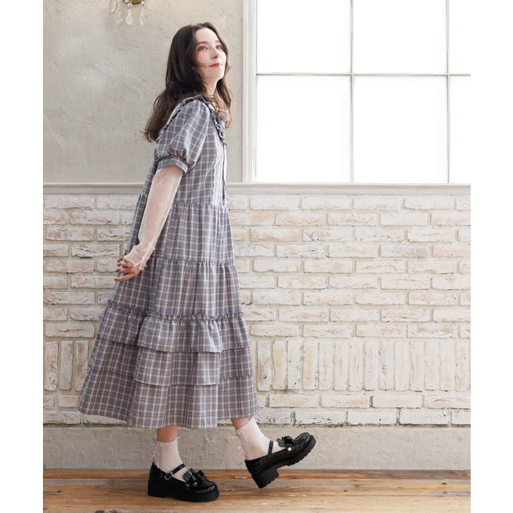 丸襟チェックワンピース | axes femme | 詳細画像5 