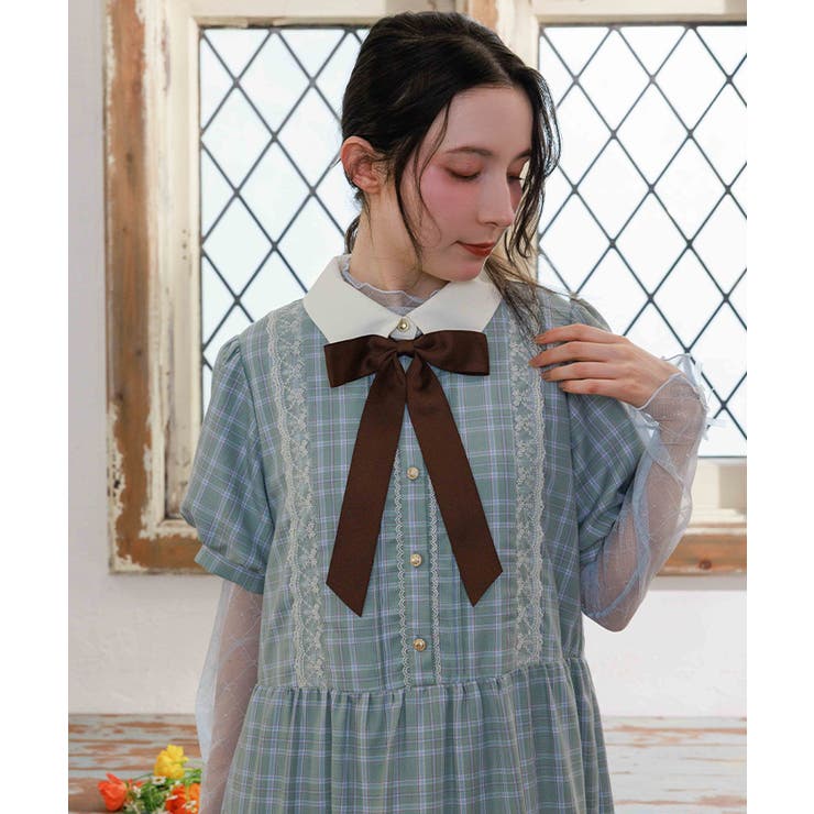 丸襟チェックワンピース | axes femme | 詳細画像6 