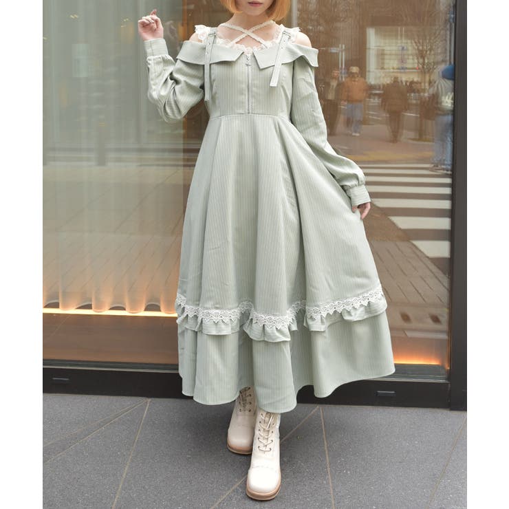 ミント | オフショル風ワンピース | axes femme