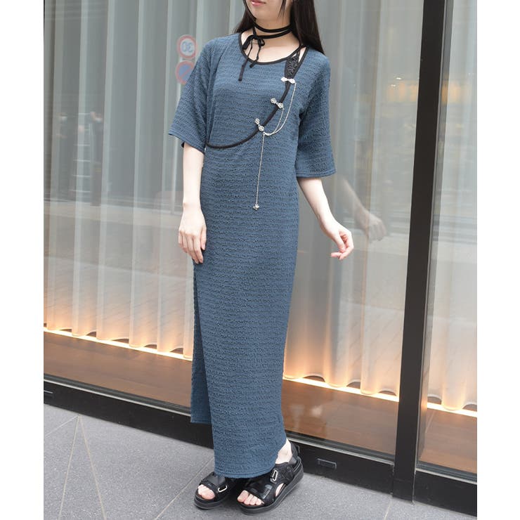 チャイナ金具ロングワンピース | axes femme | 詳細画像4 