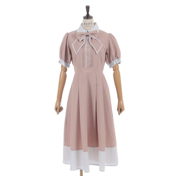 ストライプ切替シャツワンピース[品番：IGAW0007751]｜axes femme