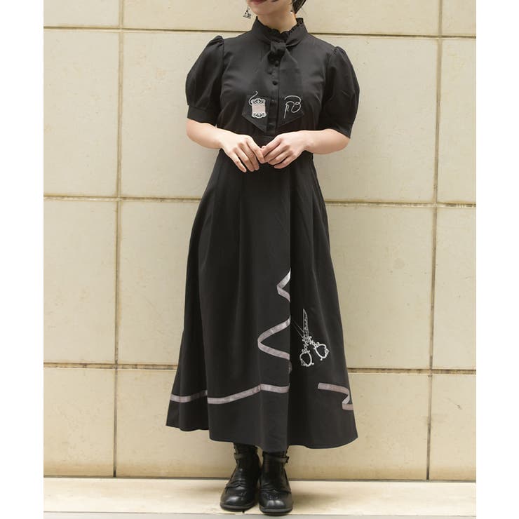 黒 | クチュリエールワンピース | axes femme