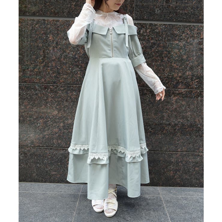 ミント | ストライプオフショルＯＰ | axes femme
