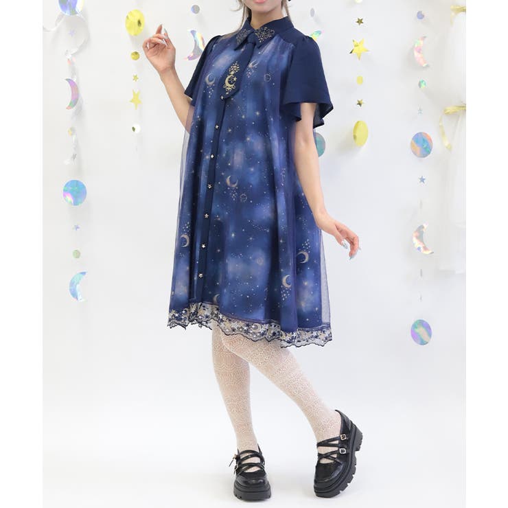 ルミナスムーン柄ワンピース | axes femme | 詳細画像1 