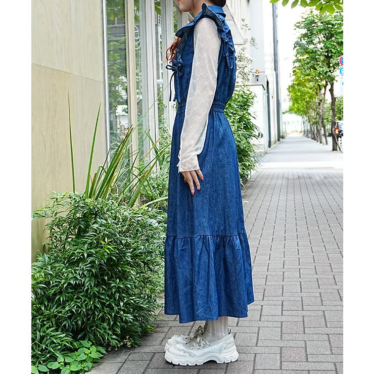 フリルデニムワンピース | axes femme | 詳細画像4 