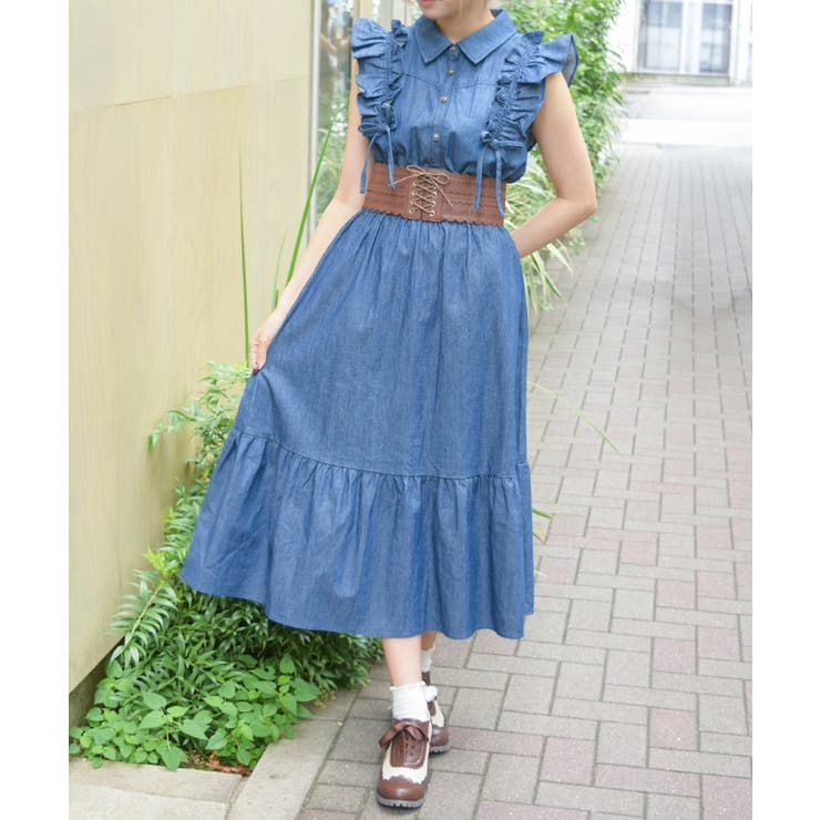 フリルデニムワンピース | axes femme | 詳細画像6 