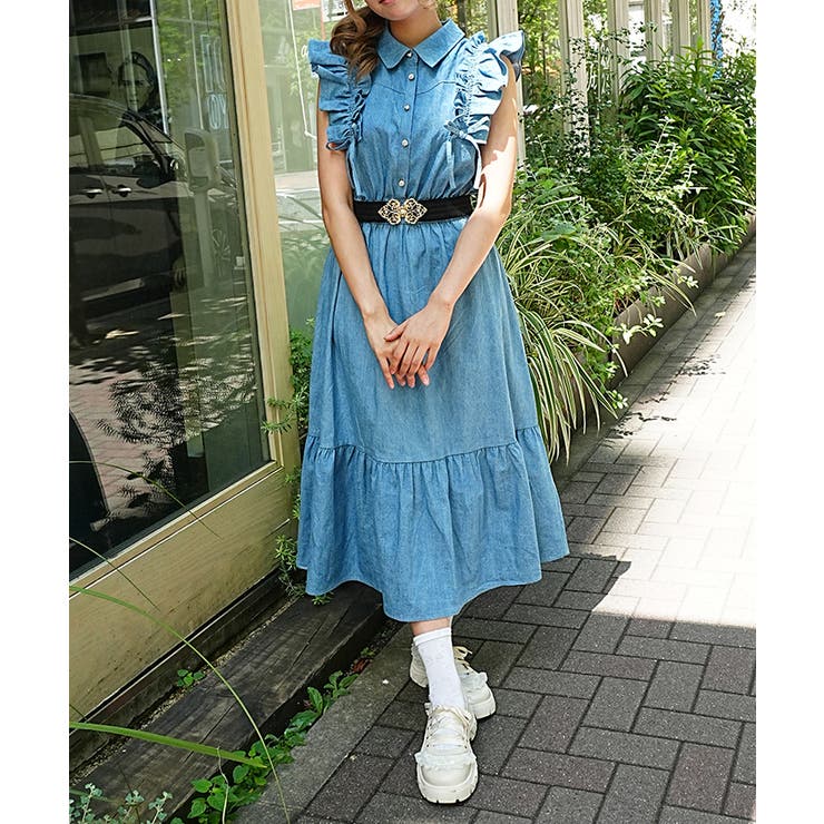 ウォッシュ | フリルデニムワンピース | axes femme