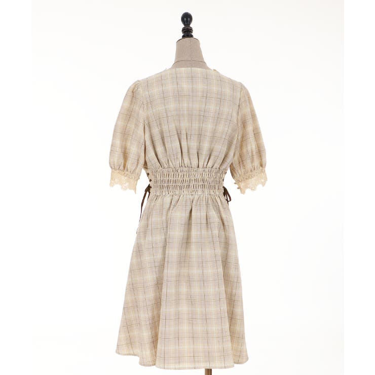 axes femme POETIQUE　サイドレースアップワンピ