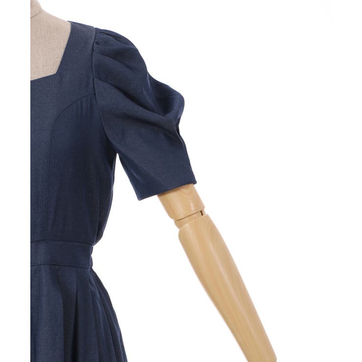 axes femme アクシーズファム パワショル半袖ワンピース インディゴ パワショル半袖ワンピース[品番：IGAW0003428]｜axes femme