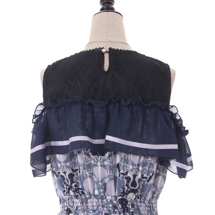 アクアマリン肩あきOP[品番：IGAW0003513]｜axes femme