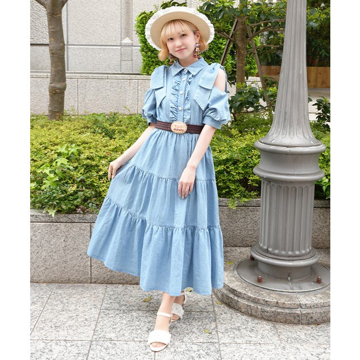 リボンショルダーデニムワンピース | axes femme | 詳細画像11 