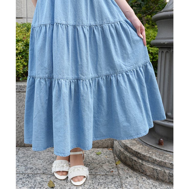 リボンショルダーデニムワンピース | axes femme | 詳細画像6 