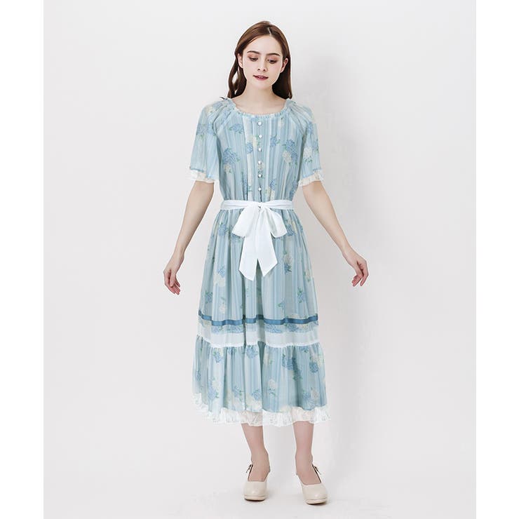 axes femme / 星座柄シフォンワンピース / アクシーズファム