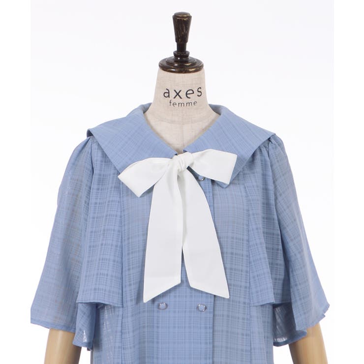 リボン付セーラー襟ワンピース[品番：IGAW0001775]｜axes femme
