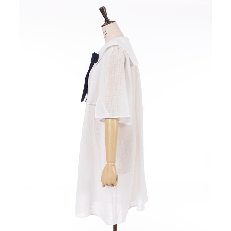 リボン付セーラー襟ワンピース[品番：IGAW0001775]｜axes femme