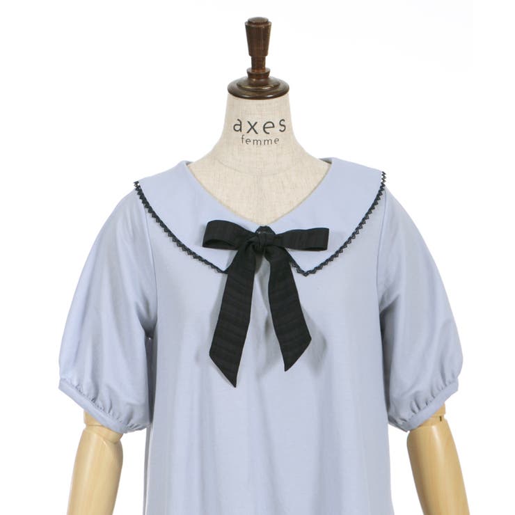 リボン付セーラーワンピース[品番：IGAW0002051]｜axes femme