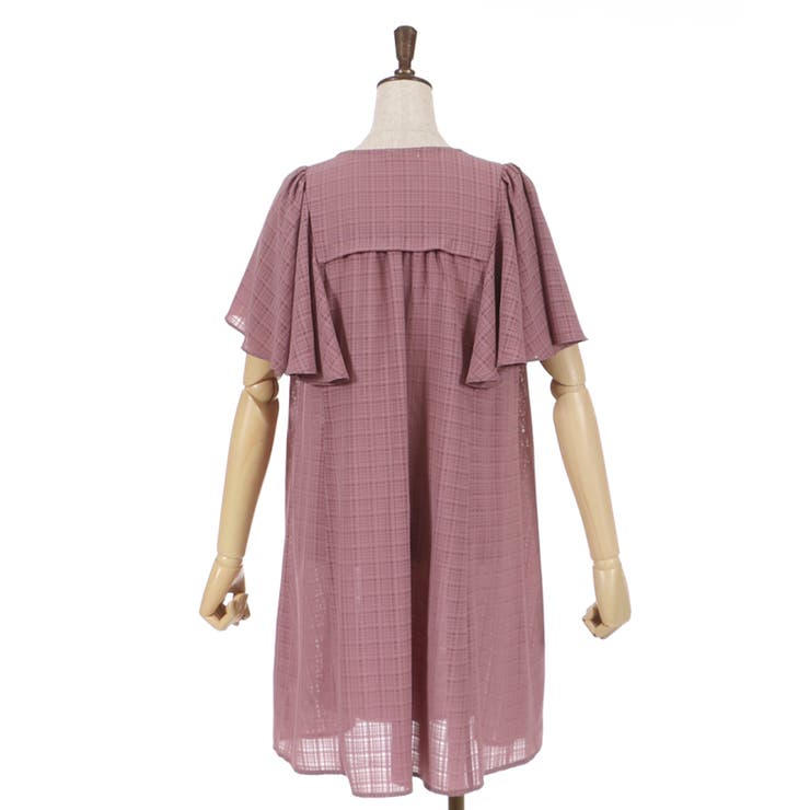 シアーチェックケープ風OP[品番：IGAW0002097]｜axes femme