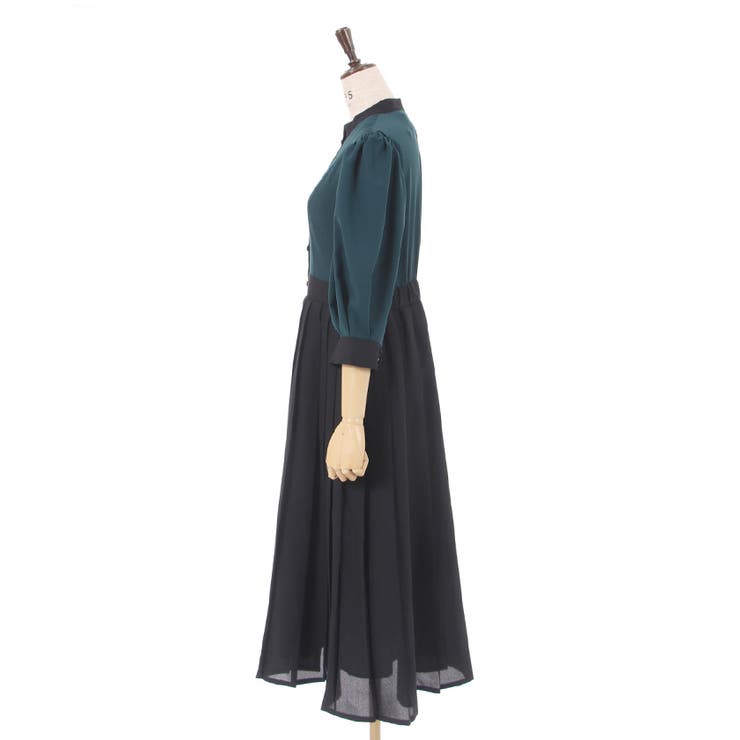 フォクシー　フリージア　ワンピース バイカラープリーツワンピース[品番：IGAW0003499]｜axes femme