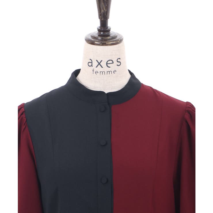 フォクシー　フリージア　ワンピース バイカラープリーツワンピース[品番：IGAW0003499]｜axes femme