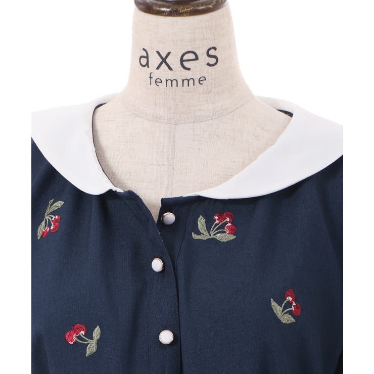 さくらんぼ刺繍ワンピース[品番：IGAW0003611]｜axes femme