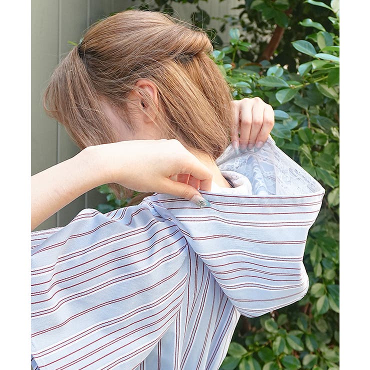 ストライプ柄フードシャツワンピース | axes femme | 詳細画像6 