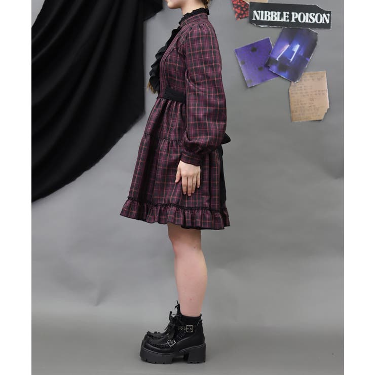 チェックフリルシャツワンピース | axes femme | 詳細画像2 