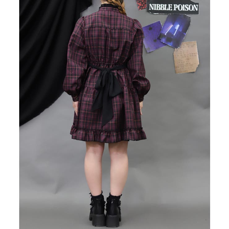 チェックフリルシャツワンピース | axes femme | 詳細画像3 