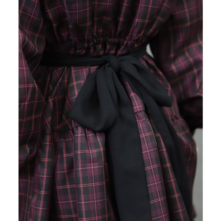 チェックフリルシャツワンピース | axes femme | 詳細画像4 