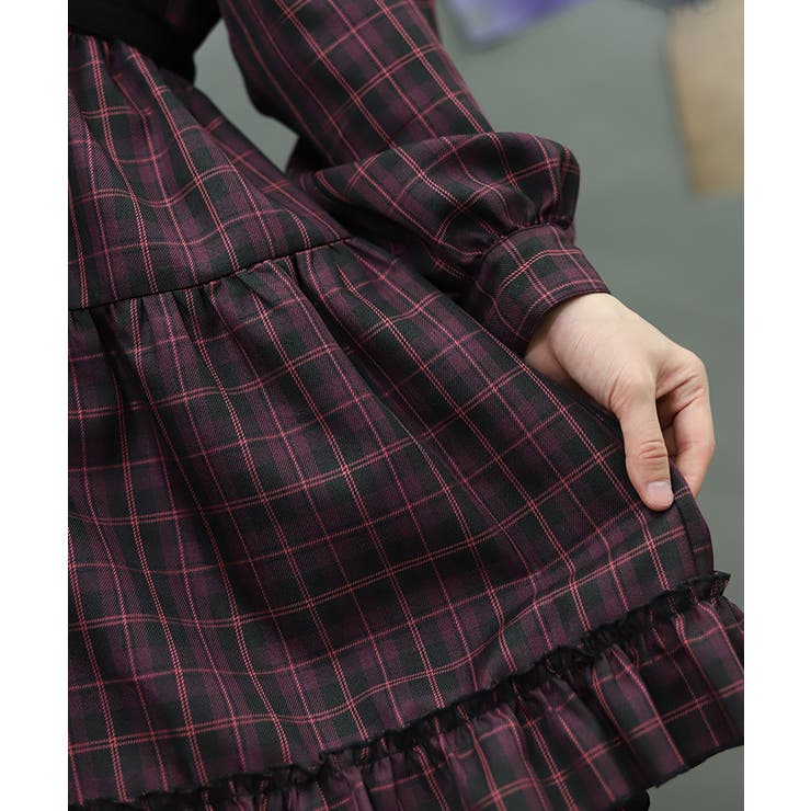 チェックフリルシャツワンピース | axes femme | 詳細画像5 