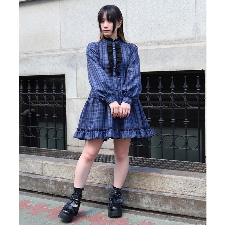 チェックフリルシャツワンピース | axes femme | 詳細画像6 