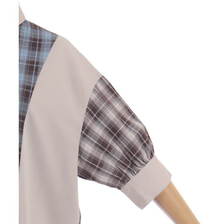チェックバイカラーシャツワンピース | axes femme | 詳細画像15 