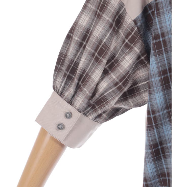 チェックバイカラーシャツワンピース | axes femme | 詳細画像16 