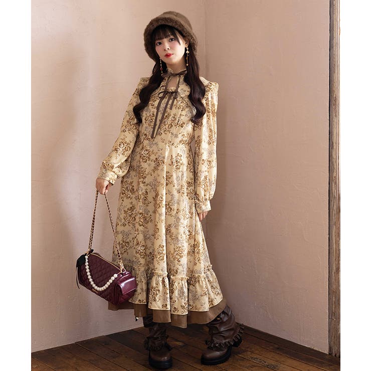 アンブルローズ柄ワンピース | axes femme | 詳細画像6 