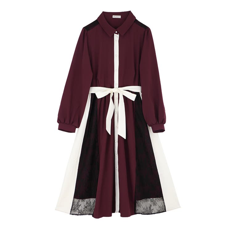 レース切替配色ワンピース 品番 Igaw Axes Femme アクシーズファム のレディースファッション通販 Shoplist ショップリスト