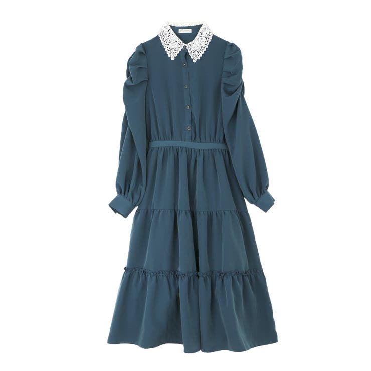 レース襟マトン袖ワンピース[品番：IGAW0000755]｜axes femme