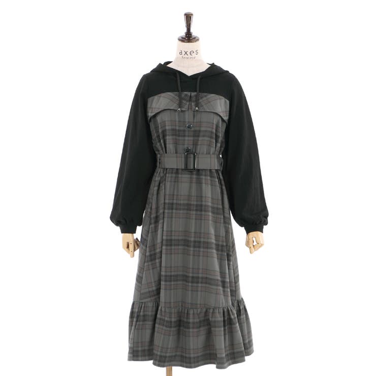 パーカードッキングワンピース[品番：IGAW0001248]｜axes femme