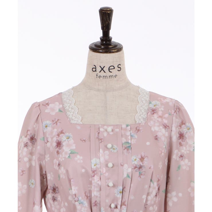 桜柄ティアードOP[品番：IGAW0001530]｜axes femme