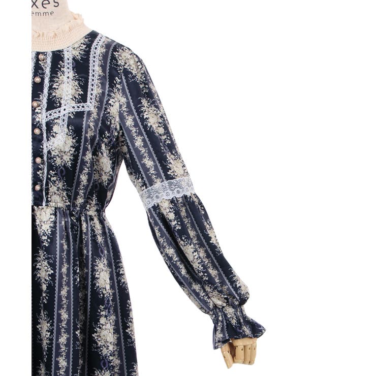 ローズレユール柄ワンピース[品番：IGAW0002949]｜axes femme