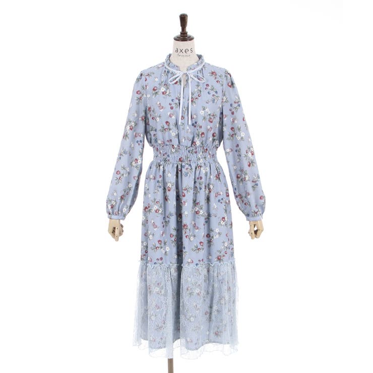 ベリー柄ロングワンピース[品番：IGAW0003271]｜axes femme