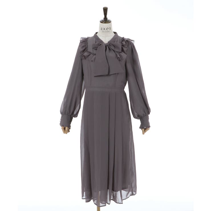 00s axes femme シフォン ティアード ワンピース ダークコア