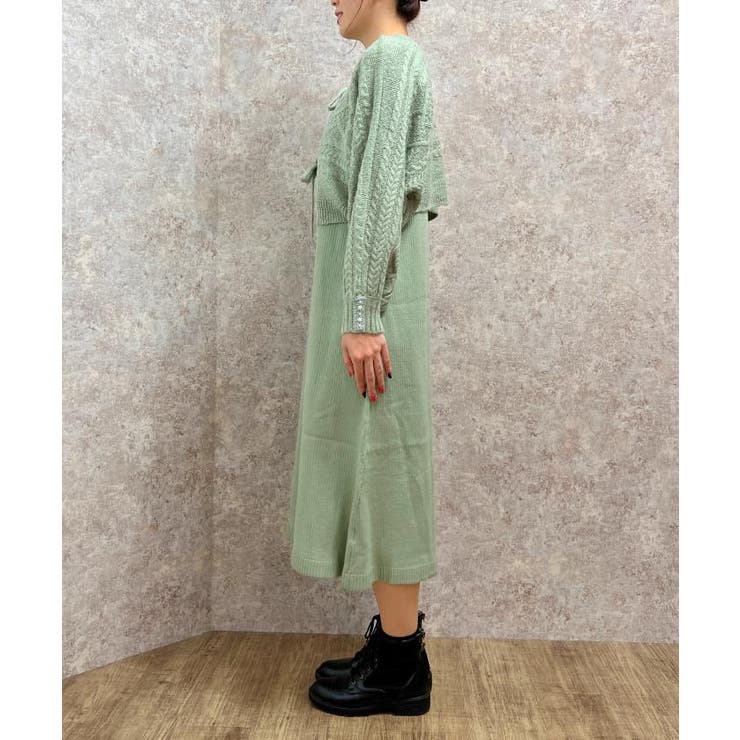 ２ｗａｙボレロ×ニットワンピース[品番：IGAW0004387]｜axes femme 