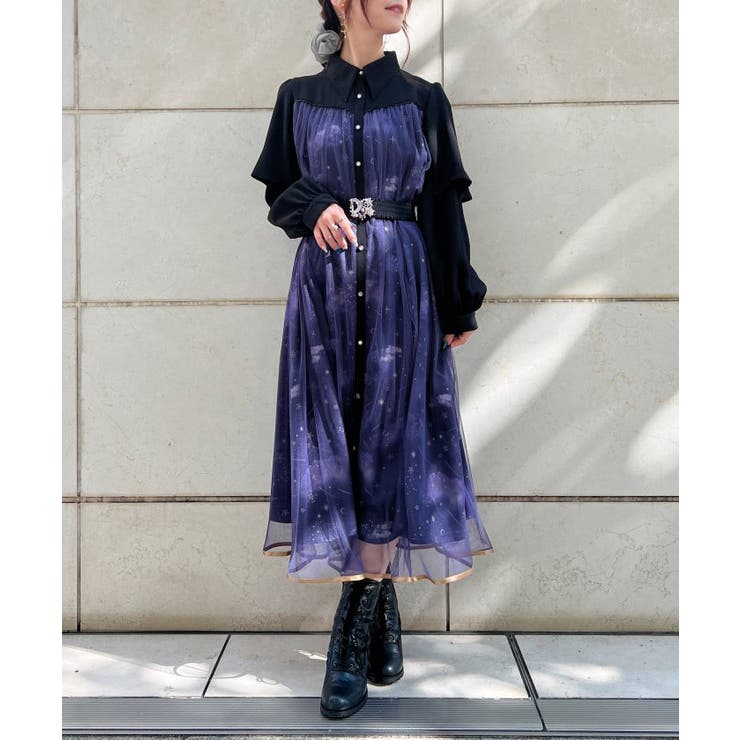 ステラートプリントシャツワンピース[品番：IGAW0004308]｜axes femme 