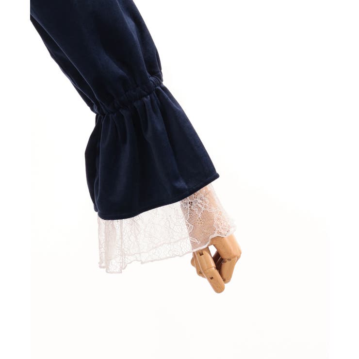 パゴタ袖ベロアワンピース[品番：IGAW0004449]｜axes femme 