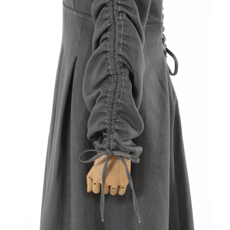 ドロスト袖ハイウエストワンピース[品番：IGAW0004476]｜axes